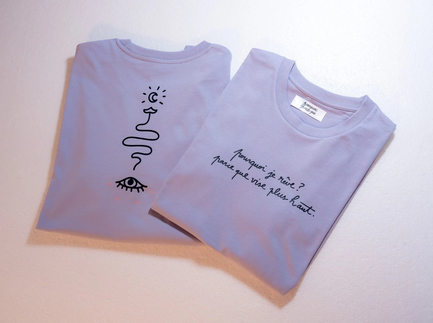 tee-shirt pourquoi je rêve de chez pourquoi parce que de dos et de face