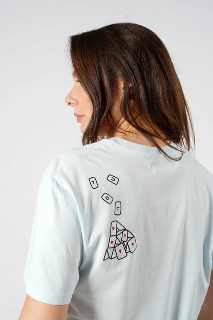 Tee-shirt cache cartes de la marque pourquoi parce que avec son visuel