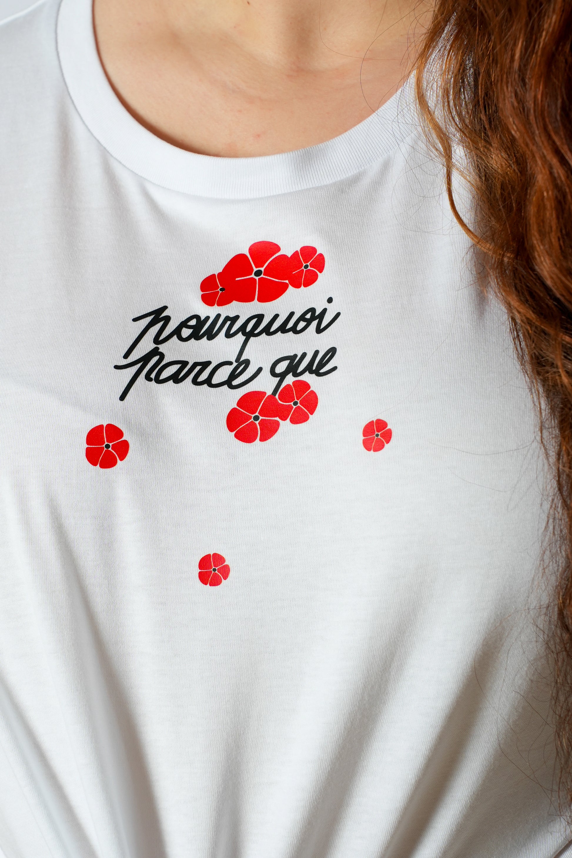 Visuel du tee-shirt Printemps pourquoi parce que col rond oversize