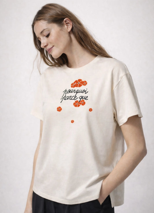 tee-shirt printemps de couleur poudre de la marque pourquoi parce que 