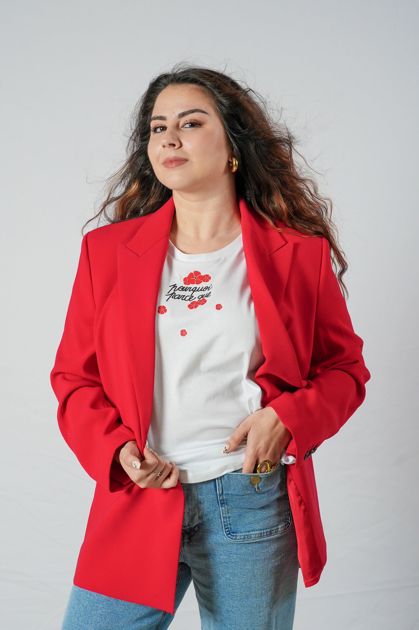 Mannequin du tee-shirt Printemps pourquoi parce que col rond oversize