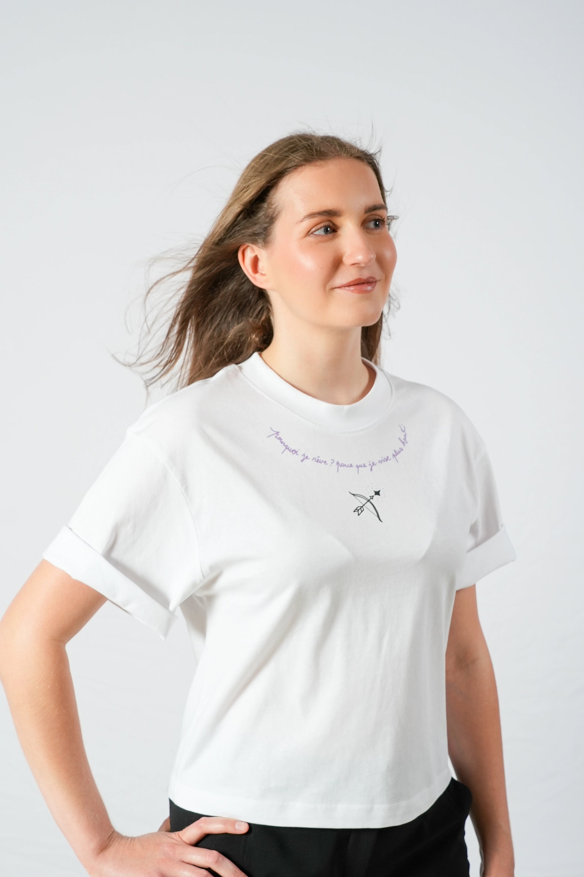 tee-shirt bonne etoile couleur blanc de la marque pourquoi parce que 