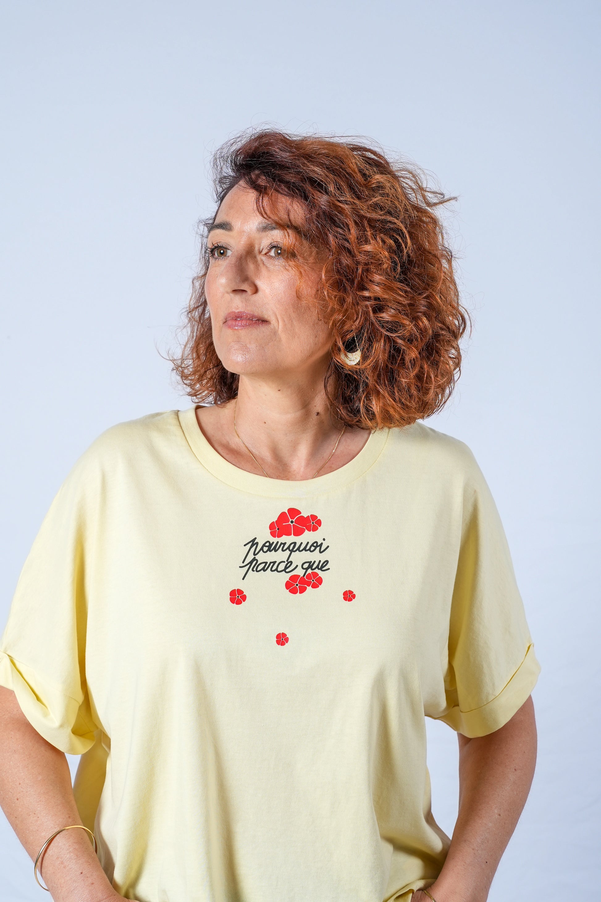 tee-shirt printemps oversize jaune modèle  